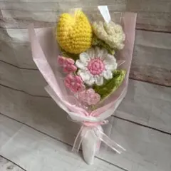 【25】枯れない花　編み物　かぎ針編み　あみぐるみ　ブーケ　毛糸の花束