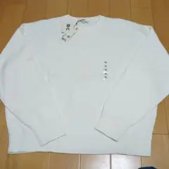 UNIQLO ホワイト スムースコットン　クルーネックセーター XL
