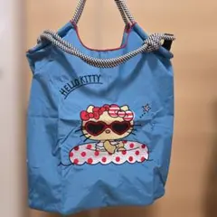 Hello Kittyハワイ エコバッグ ブルー 替えストラップ付きのサムネイル