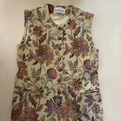 イタリア製PENNYBLACK フラワーパターン 織物ジレ