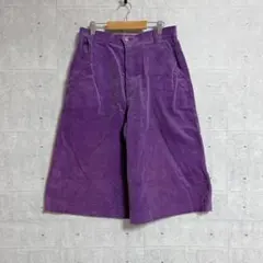 【Simple Life】コーデュロイキュロット ガウチョパンツ 紫