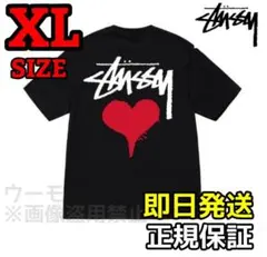 ステューシーSTUSSY/HEART/XL/Tシャツ 黒/カットソー 半袖