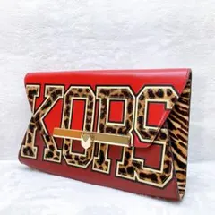 ✨美品・激レア✨マイケルコース クラッチバッグ ハラコ ロゴ レオパード レザー