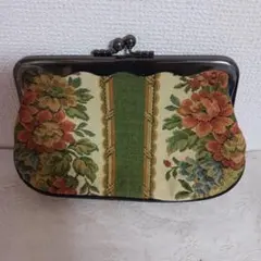 花柄 がま口 ポーチ
