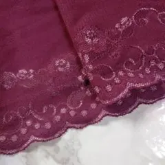 レースニット生地　エンジ色系 花柄 布地 ハンドメイド 手芸　推し活