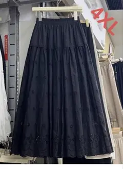 レディース スカート ロング Aライン レース ウエストゴム LKGA015