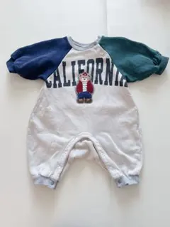 【リンク】Boy's カレッジカバーオール　70cm ロンパース　クマ刺繍