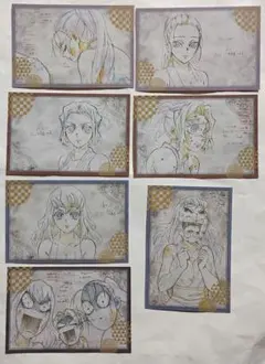 鬼滅の刃 原画ポストカード 宇髄天元嫁　雛鶴　まきを　須磨　７枚