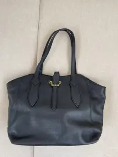 ANNA SUI ブラックレザートートバッグ