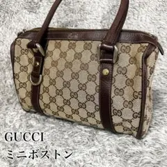【美品】GUCCI ミニボストンバッグ アビー キャンバス GG柄 肩掛け