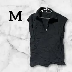 即日発送❣️【M】薄手 ブラック 黒 ノースリーブシャツ シンプル ユニセックス