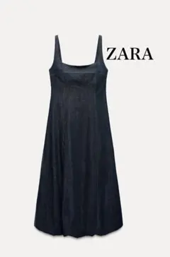 ZARA 新品　バルーン　TRF デニムワンピース　ジャンパースカート