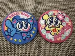 ナルミヤキャラクターズ　刺繍缶バッジ　エンジェルブルー　ナカムラくん　ハナちゃん
