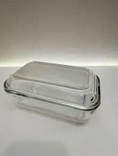 エムタカ バターケース ガラス製 ステンレス製蓋付き 昭和レトロ