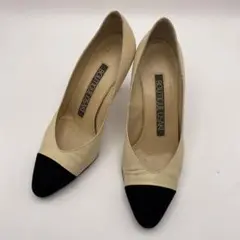 BOUTIQUE OSAKI ベージュ/ブラック ハイヒール 21.5cm