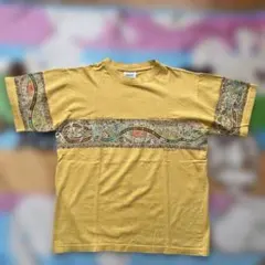 Gooses T-Shirts XL イエロー 蛇柄入り アボリジニ 古着