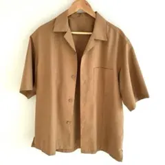 【未使用XL】FR2GOLF 半袖　オープンカラーシャツ　カーキ CROSS & STITCH Tシャツ メンズ 半袖 無地 CROSS STITCH クロス