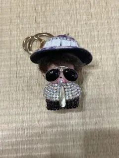 蒙奇奇客製化閃亮裝飾鑰匙圈太陽眼鏡水鑽包包吊飾