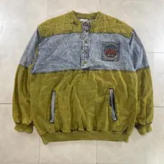 90s vintage 欧州古着 デニム切替 プルオーバー グランジ ストリート
