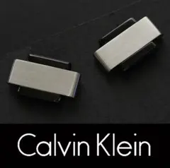 8442◆CKカルバンクライン◆カフス◆シルバー＆ブラック◆カフスボタン