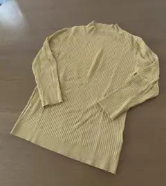 レディースニット　七分袖ニット　レディーストップス　Mサイズ　イエロー