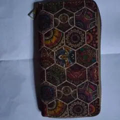カラフル六角形デザイン長財布(渋いお色)