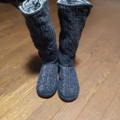 冬用　ニット　ロングブーツ　グレー 39サイズ 25cm位　未使用