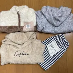 男の子110cm 羽織り2枚、モコモコパーカー1枚保育園着４点セット