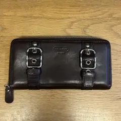 COACH コーチ ダークブラウン レザー 長財布 財布
