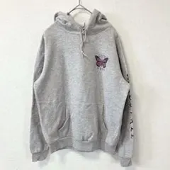ソーシャルシーン パーカー フーディ 長袖 バタフライ XS 灰色 綿混 通学