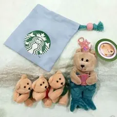 【スタバ 】ベアリスタ マスコット4点セット& ミニ巾着 　☆今日だけのお値段☆