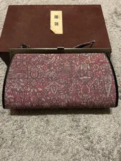 赤紫色 花柄 和装用バッグ クラッチバッグ　着物　ハンドバッグ　ハンドメイド