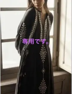 ZARA ◾️ザラ エンブロイダリー 刺繍マキシ丈ワンピース Ｌサイズ