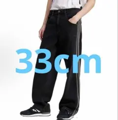 アディダス デニムパンツ 33インチ トリュフブラック