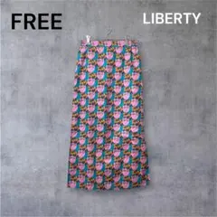 LIBERTY マルチカラー FREE フレア スカート ミディ丈 ボタニカル柄のサムネイル