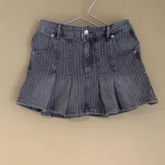 ZARA ストライプ柄 デニムプリーツスカートのサムネイル