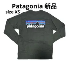 A204 新品 パタゴニア ロゴ 長袖Tシャツ 38518 グリーン XS 5