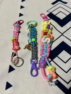 パラコード キーホルダー アクセサリー ストラップ チャーム 3点セット