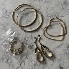 大きめ　フープピアス 5点セット　アクセサリー