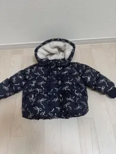 ベビーGAP アウター　90 リボン　新作　フード付き　　ネイビー