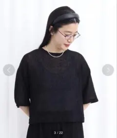 【美品】fig London ●silhouette blouse ブラックのサムネイル