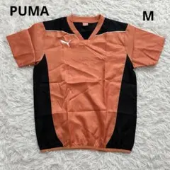 PUMAプーマ ピステシャツ 半袖　シャカシャカ　ポリエステル　オレンジ　黒　Mのサムネイル