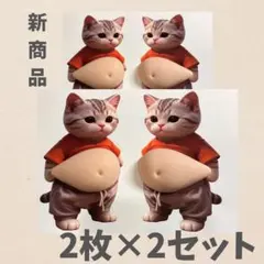 ぷにぷに　シール　おなか　立体シール　猫　ネコ　かわいい　ステッカー　スクイーズ
