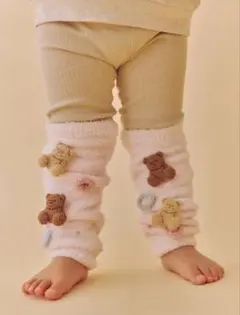 ジェラートピケ くまさん モコモコ レッグウォーマー ベビー キッズ ホワイト