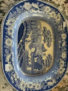中国古美術 清の乾隆時代 青花 山水風景 大皿25cm 染付 - メルカリ