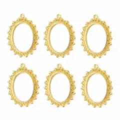 レジン空枠　装飾楕円型　Bタイプ　6個