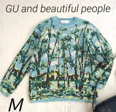 GU and beautiful People ツリー柄 ニットセーター 長袖