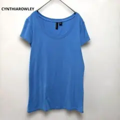 シンシアローリー 半袖 Ｕネック Ｔシャツ XL 青 綿 モダール お出かけのサムネイル