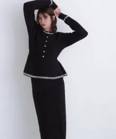 ペプラム ニット セットアップ NATURAL BEAUTY BASIC