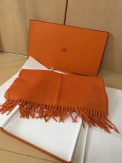 ニックン様専用　HERMES オレンジ カシミヤ マフラー
